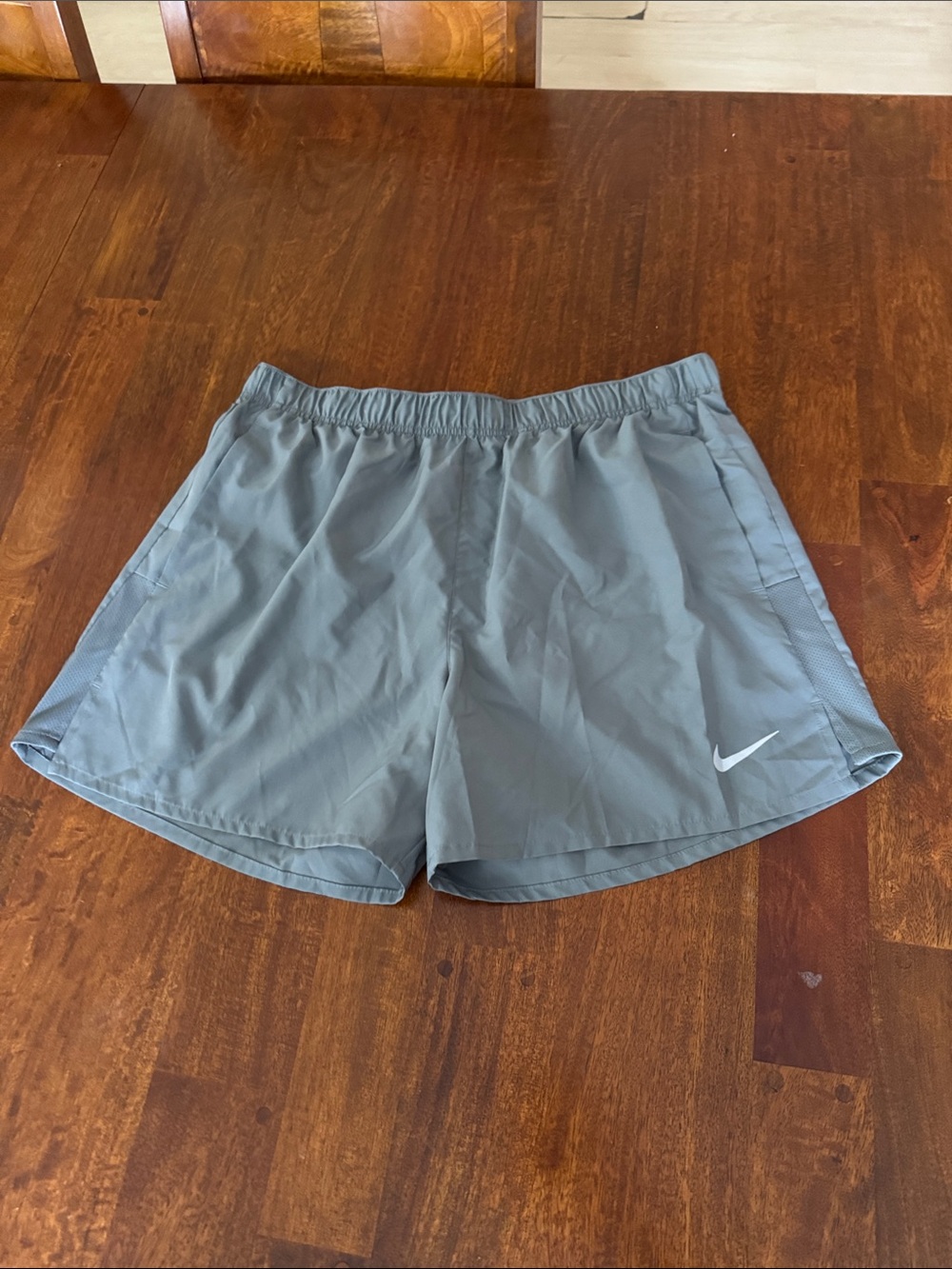 Nike Men’s Gray Dri-FIT Running Shorts color is darker in person